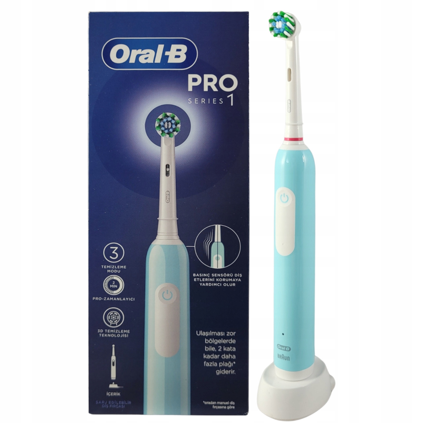 Elektrická zubná kefka Oral-B Pro1 Cross Action, modrá
